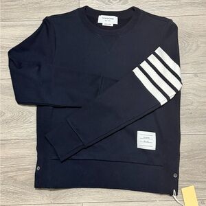 Thom browne navy 4Bar pull-over sweatshirt